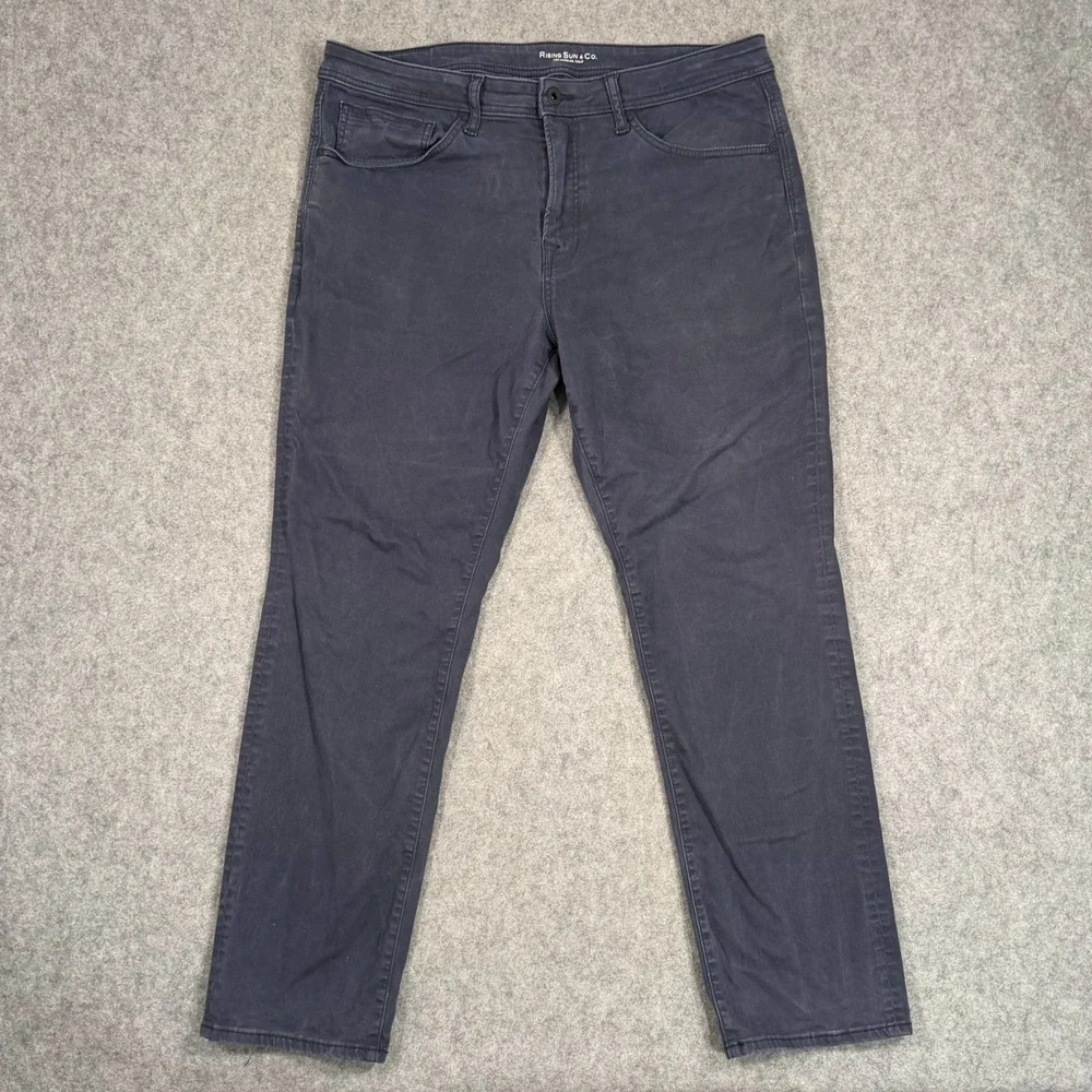 Rising Sun & Co Navy Blue Stretch Denim The Straight Fit Jeans Men's Size 38x30*